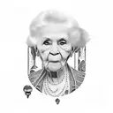 rip grandma 1949-2023 tattoo design idea