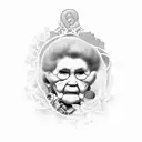 rip grandma 1949-2023 tattoo design idea