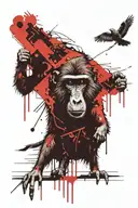 baboon tattoo design idea