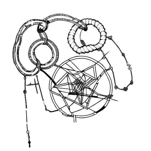 Broken chains tattoo design idea