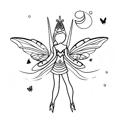 fairy moth tattoo design idea