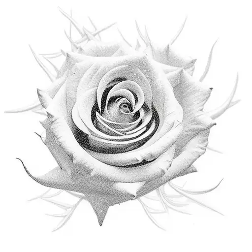 Dhalia mural Beautiful Vivid Intricate Roses Flowers Chains thorns tattoo design idea