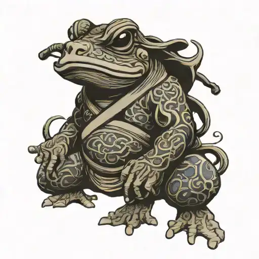 ogama samurai toad tattoo design idea
