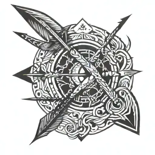 arrow and bow tattoo design idea