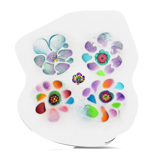 scissors paw prints flowers tattoo design idea