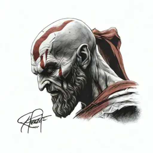 old kratos god tattoo design idea