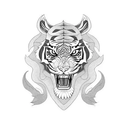 Tiger and dragon tattoo design idea
