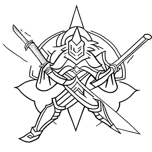 sword with flash tattoo design idea