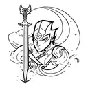 sword with flash tattoo design idea