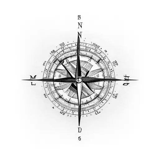 longitude and latitude lines across my arm and and a cardinal compass incorporated as well. Tattoo will be black and whi tattoo design idea