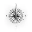 longitude and latitude lines across my arm and and a cardinal compass incorporated as well. Tattoo will be black and whi tattoo design idea