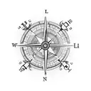 longitude and latitude lines across my arm and and a cardinal compass incorporated as well. Tattoo will be black and whi tattoo design idea