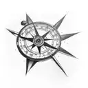 longitude and latitude lines across my arm and and a cardinal compass incorporated as well. Tattoo will be black and whi tattoo design idea