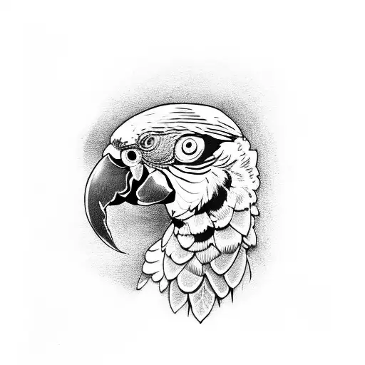 parrot green tattoo design idea