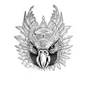 parrot aztec tattoo design idea