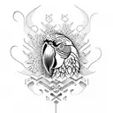 parrot aztec tattoo design idea