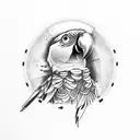 parrot aztec tattoo design idea