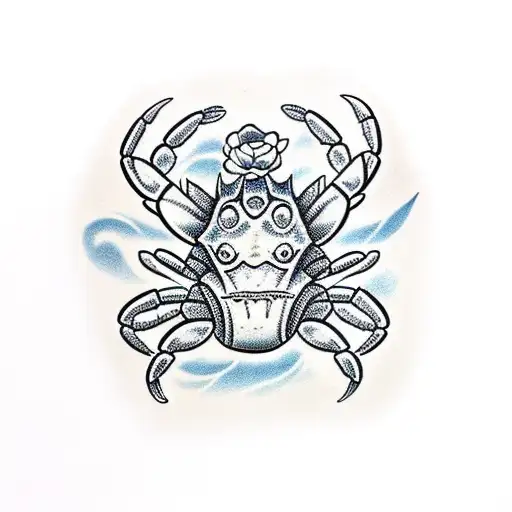 rocker crab tattoo design idea