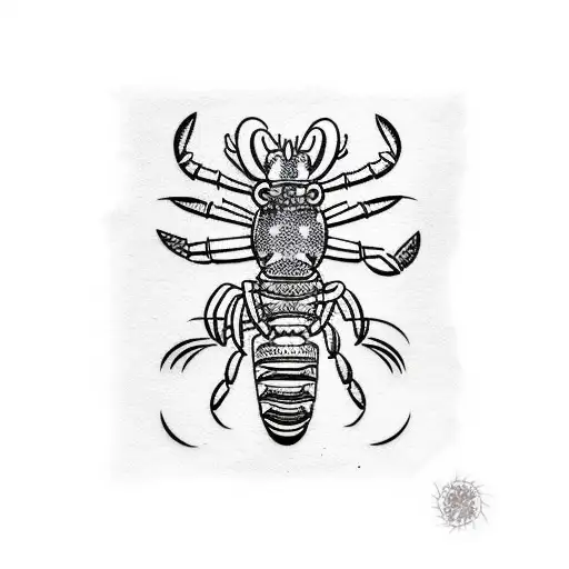 lobster with Mohawk  tattoo design idea
