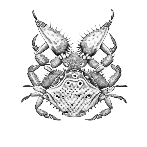 punk rock crab tattoo design idea