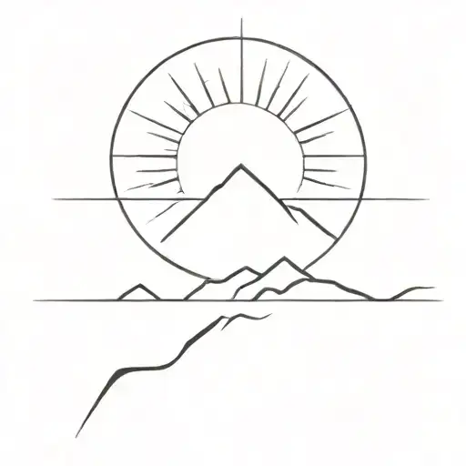 sun rising strength courage  tattoo design idea