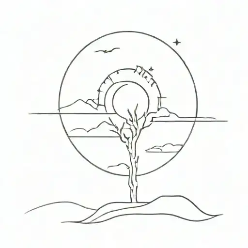 child loss grief sunrise  tattoo design idea