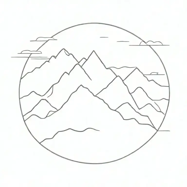sun rising over mountain bravery tattoo design idea