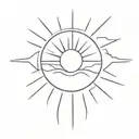 child loss sun rising tattoo design idea