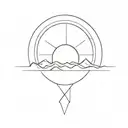 child loss sun rising tattoo design idea