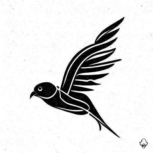 a bird with the words learning to fly under it tattoo design idea