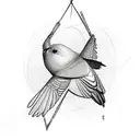 a bird with the words learning to fly under it tattoo design idea
