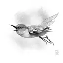 a bird with the words learning to fly under it tattoo design idea