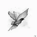 a bird with the words learning to fly under it tattoo design idea