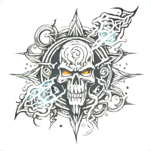 thunder lightning tattoo design idea