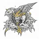 thunder lightning tattoo design idea