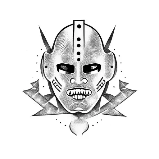 mexican wrestler toy tattoo design idea