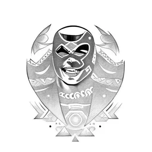 mexican wrestler  tattoo design idea
