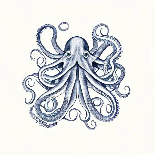 Octopus and lighthouse tattoo design idea