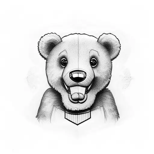 teddy with the name rio inside tattoo design idea