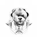 teddy with the name rio inside tattoo design idea