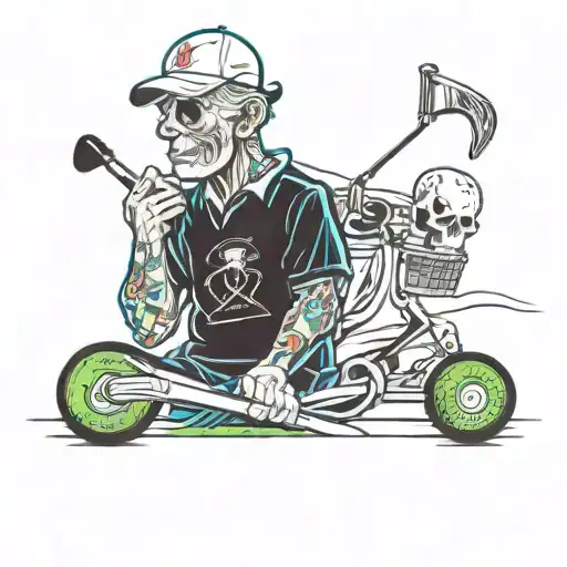 dad, golf, death, alzheimers  tattoo design idea