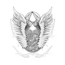 angels and cats tattoo design idea