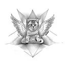 angels and cats tattoo design idea
