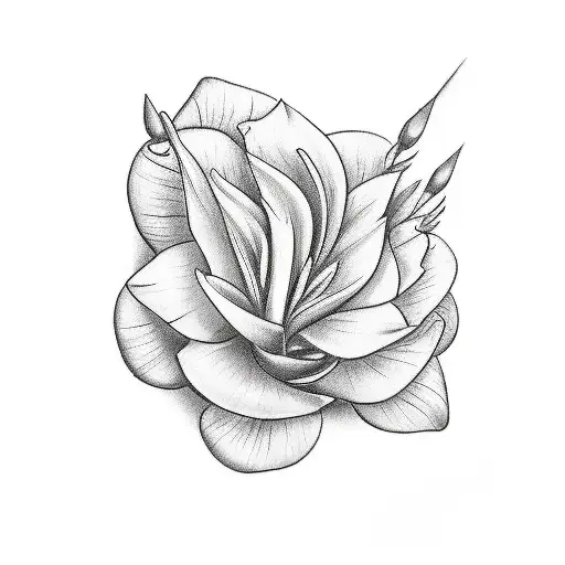 Cardinal on a gardenia  tattoo design idea