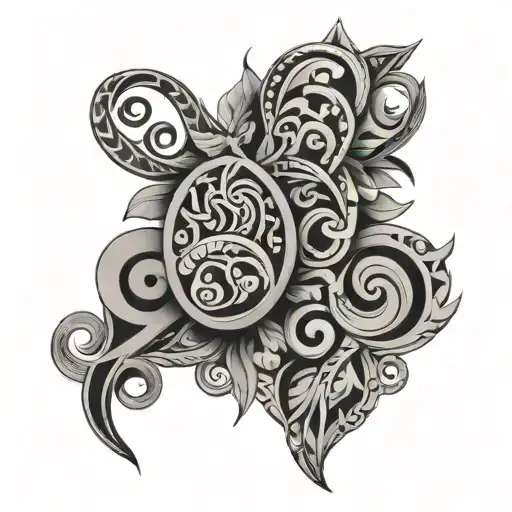 A cultural tribal tattoo incorporating traditional symbols and motifs related to culinary arts tattoo design idea