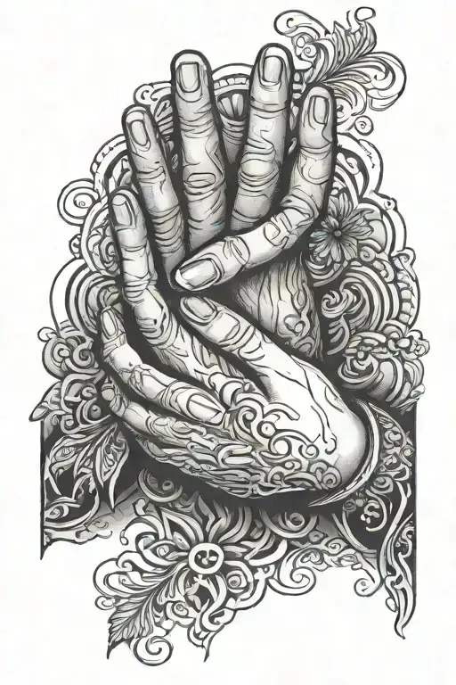 prayer hands tattoo design idea