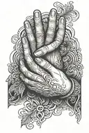 prayer hands tattoo design idea