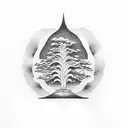 bonsai with studio ghibli characters tattoo design idea