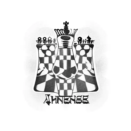 An intense game of chess with punk rock elements tattoo design idea