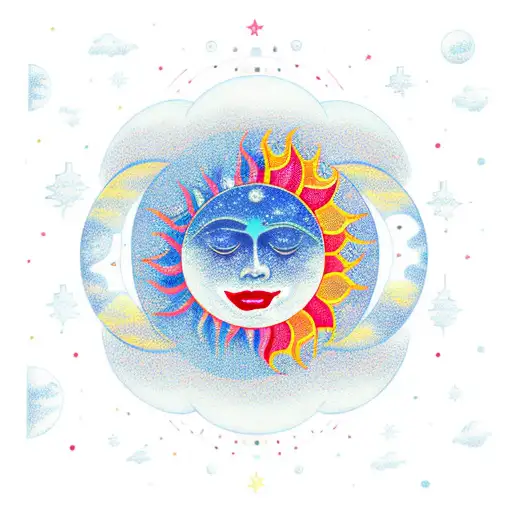 moon and sun tattoo design idea